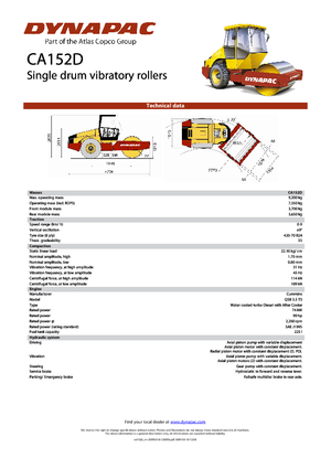 Pojedyncze walce drogowe Dynapac CA 152 D