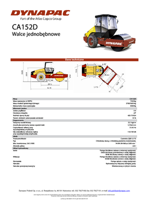 Pojedyncze walce drogowe Dynapac CA 152 D