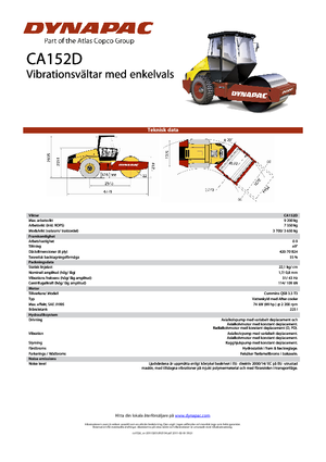 Pojedyncze walce drogowe Dynapac CA 152 D