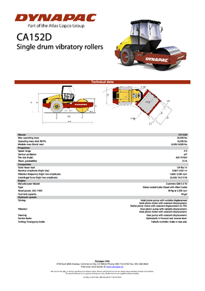 Pojedyncze walce drogowe Dynapac CA 152 D
