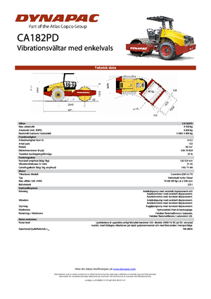 Pojedyncze walce drogowe Dynapac CA 182 PD