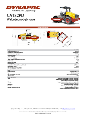 Pojedyncze walce drogowe Dynapac CA 182 PD