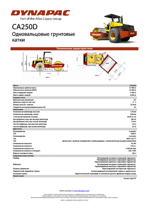 Pojedyncze walce drogowe Dynapac CA 250 D