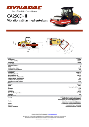 Pojedyncze walce drogowe Dynapac CA 250 D-II