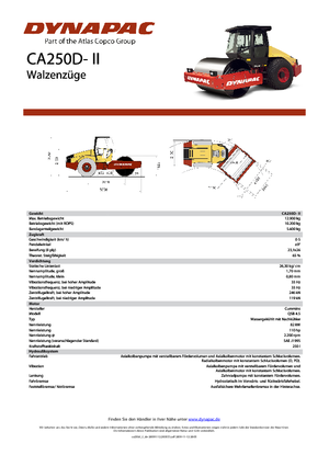 Pojedyncze walce drogowe Dynapac CA 250 D-II