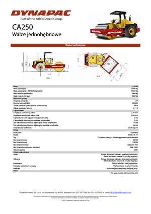 Pojedyncze walce drogowe Dynapac CA 250