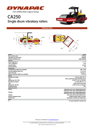 Pojedyncze walce drogowe Dynapac CA 250