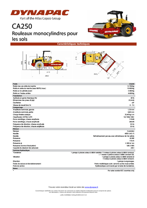 Pojedyncze walce drogowe Dynapac CA 250