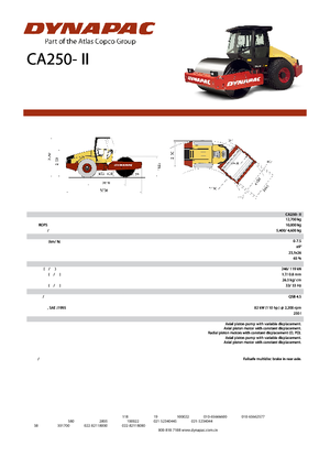 Pojedyncze walce drogowe Dynapac CA 250-II