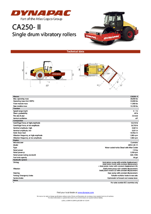 Pojedyncze walce drogowe Dynapac CA 250-II