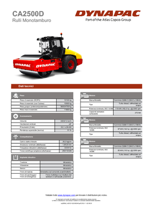 Pojedyncze walce drogowe Dynapac CA 2500 D