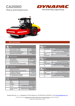 Pojedyncze walce drogowe Dynapac CA 2500 D