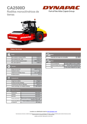 Pojedyncze walce drogowe Dynapac CA 2500 D
