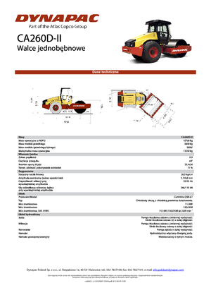 Pojedyncze walce drogowe Dynapac CA 260 D-II