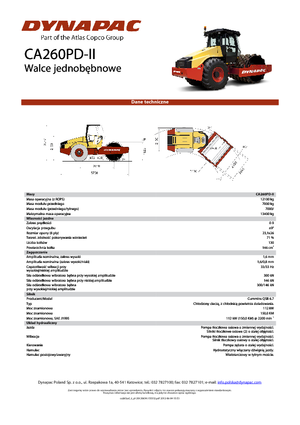 Pojedyncze walce drogowe Dynapac CA 260 PD-II