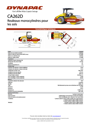 Pojedyncze walce drogowe Dynapac CA 262 D
