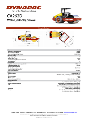 Pojedyncze walce drogowe Dynapac CA 262 D