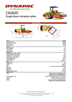 Pojedyncze walce drogowe Dynapac CA 262 D