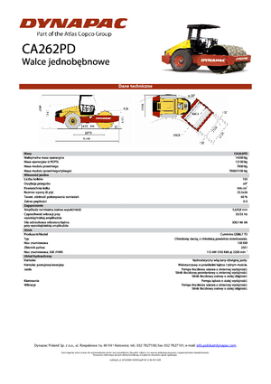 Pojedyncze walce drogowe Dynapac CA 262 PD
