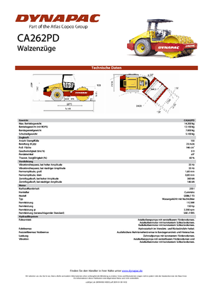 Pojedyncze walce drogowe Dynapac CA 262 PD