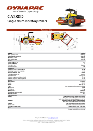 Pojedyncze walce drogowe Dynapac CA 280 D