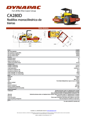 Pojedyncze walce drogowe Dynapac CA 280 D