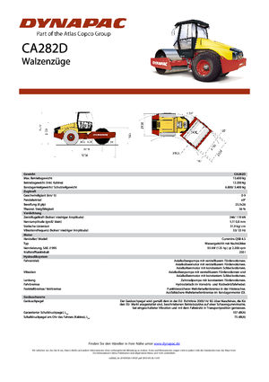 Pojedyncze walce drogowe Dynapac CA 282 D