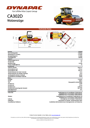 Pojedyncze walce drogowe Dynapac CA 302 D