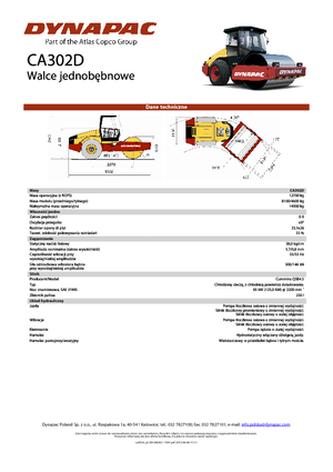 Pojedyncze walce drogowe Dynapac CA 302 D