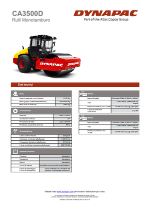 Pojedyncze walce drogowe Dynapac CA 3500 D