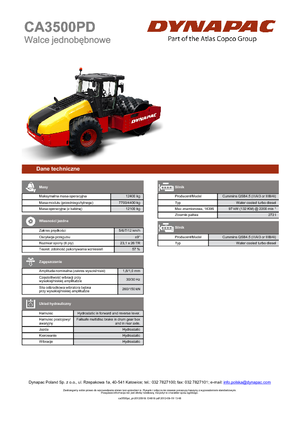 Pojedyncze walce drogowe Dynapac CA 3500 PD
