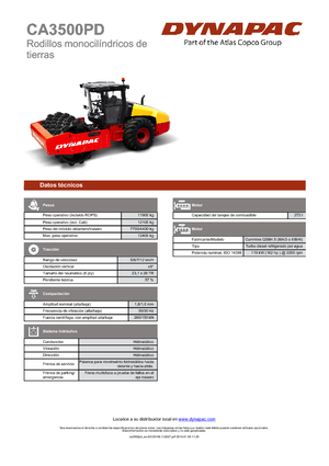 Pojedyncze walce drogowe Dynapac CA 3500 PD