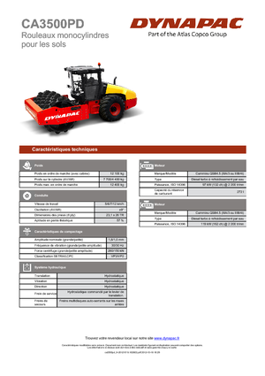 Pojedyncze walce drogowe Dynapac CA 3500 PD