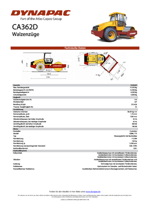 Pojedyncze walce drogowe Dynapac CA 362 D