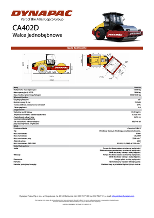 Pojedyncze walce drogowe Dynapac CA 402 D