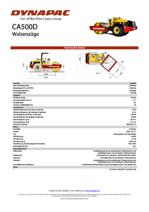 Pojedyncze walce drogowe Dynapac CA 500 D