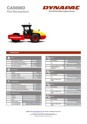 Pojedyncze walce drogowe Dynapac CA 5000 D