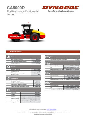 Pojedyncze walce drogowe Dynapac CA 5000 D
