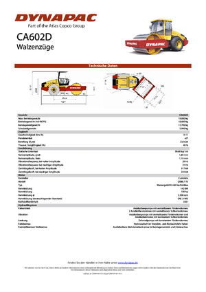 Pojedyncze walce drogowe Dynapac CA 602 D
