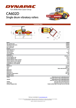 Pojedyncze walce drogowe Dynapac CA 602 D