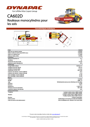 Pojedyncze walce drogowe Dynapac CA 602 D