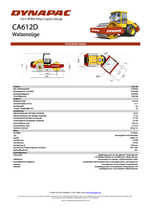 Pojedyncze walce drogowe Dynapac CA 612 D