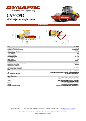Pojedyncze walce drogowe Dynapac CA 702 PD