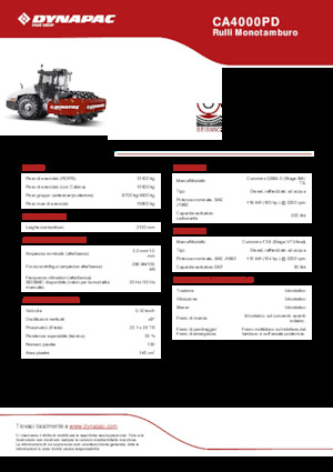 Pojedyncze walce drogowe Dynapac CA4000PD