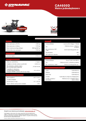 Pojedyncze walce drogowe Dynapac CA4600D