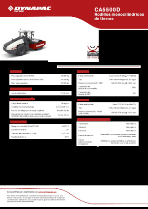 Pojedyncze walce drogowe Dynapac CA5500D 