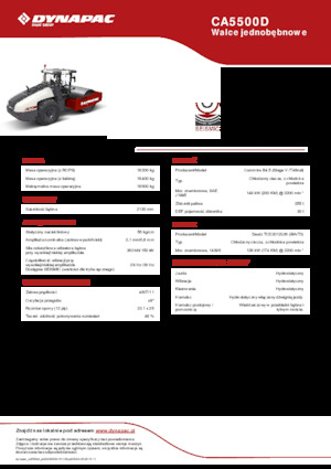 Pojedyncze walce drogowe Dynapac CA5500D 