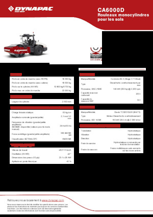 Pojedyncze walce drogowe Dynapac CA6000D