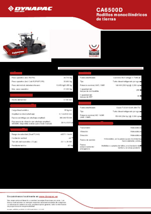 Pojedyncze walce drogowe Dynapac CA6500D
