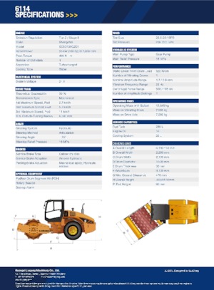 Pojedyncze walce drogowe Liugong 6114 